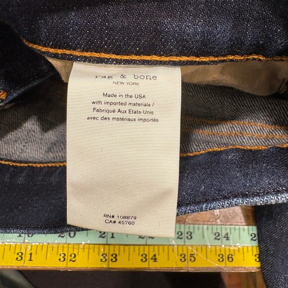 Rag & Bone Mens Size 32W 30L Fit 2 Slim Jeans Button Fly Renegade Dark Wash READ - Picture 8 of 16